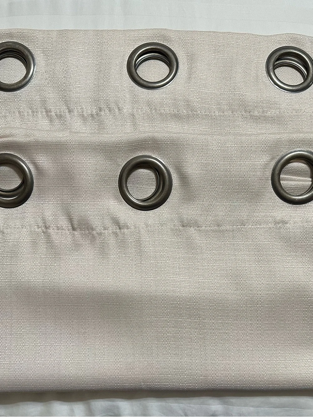 Neutral Beige Grommet Window Curtain Panel - Set of 2 Panels - Home Accents